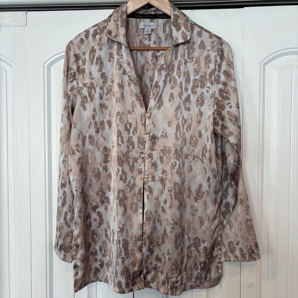 Nicole Miller Animal‎ Print Blouse Size Medium